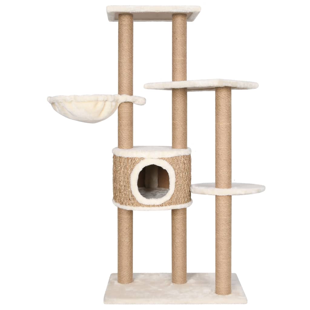 NNEVL Cat Tree with Scratching Post 126cm Seagrass