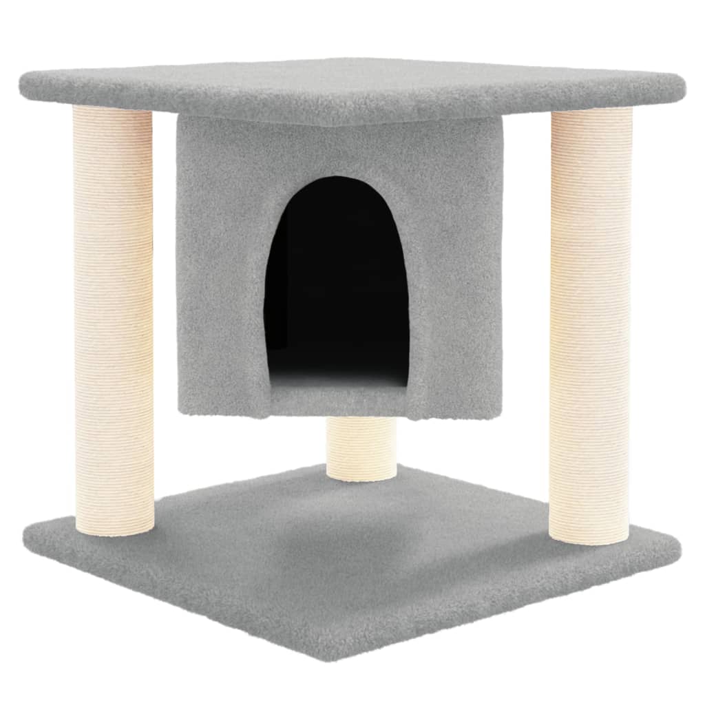 NNEVL Cat Tree with Sisal Scratching Posts Light Grey 37 cm