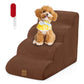 NNECW 4-Tier 51 cm High Foam Dog Ramp with Gentle Slope Surface-Coffee