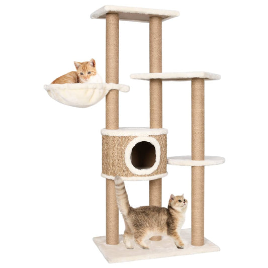 NNEVL Cat Tree with Scratching Post 126cm Seagrass