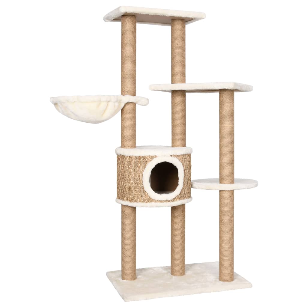 NNEVL Cat Tree with Scratching Post 126cm Seagrass