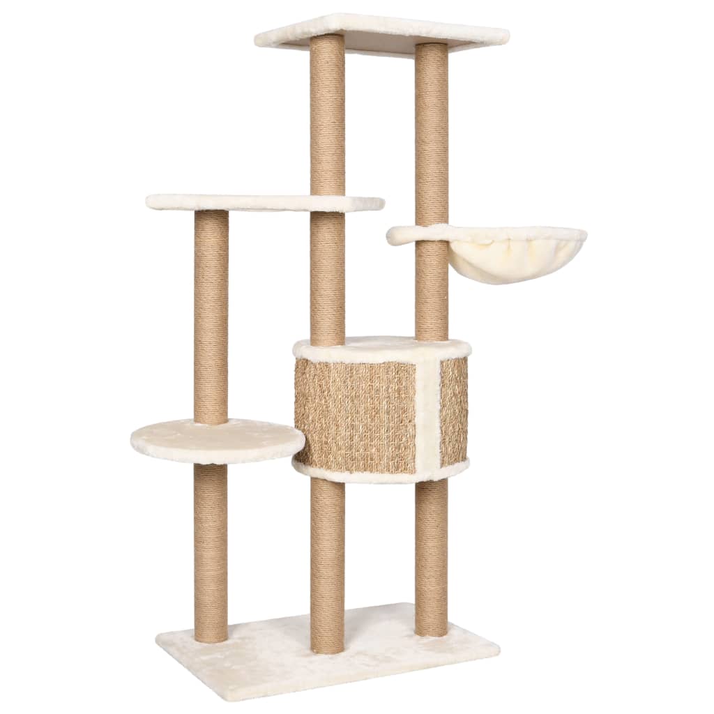 NNEVL Cat Tree with Scratching Post 126cm Seagrass