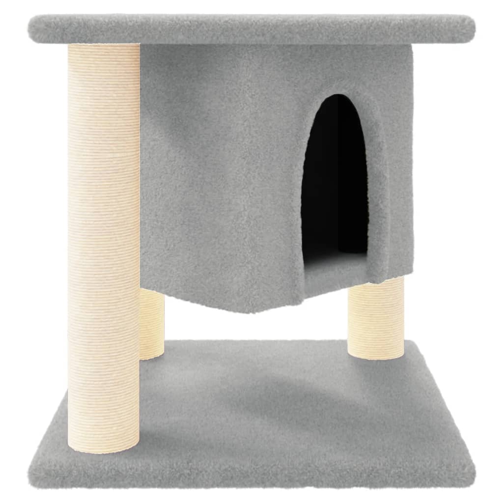 NNEVL Cat Tree with Sisal Scratching Posts Light Grey 37 cm