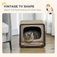 2 in 1 TV Shape Cat Scratching Board House with Catnip, for Indoor Cats in Brown | PawHut