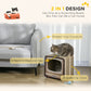 2 in 1 TV Shape Cat Scratching Board House with Catnip, for Indoor Cats in Brown | PawHut