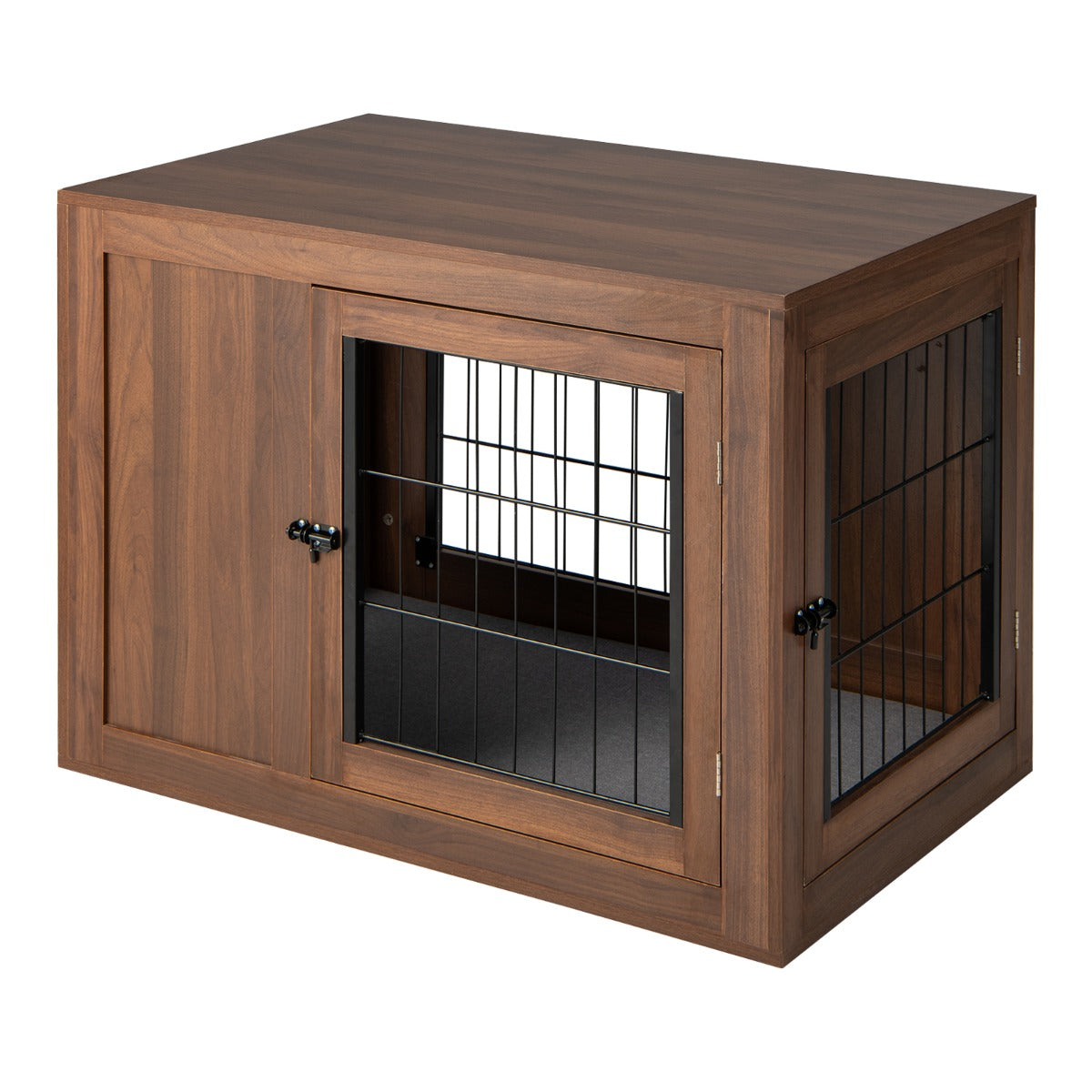 NNECW Furniture Dog Crate with Cushion & Double Mesh Doors for Indoor